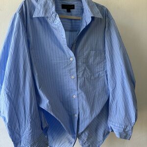 Zara Light Blue Pinstripe Casual Shirt